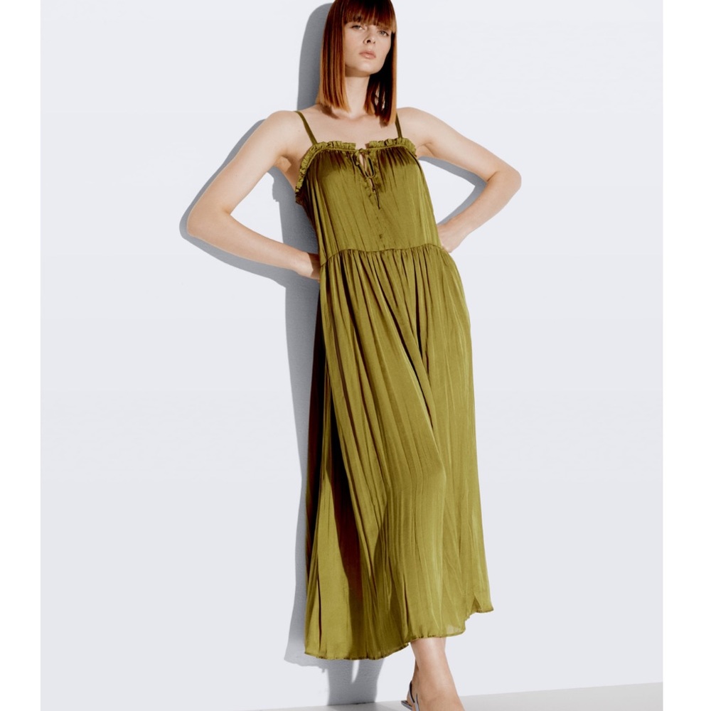 Zara satin effect dress